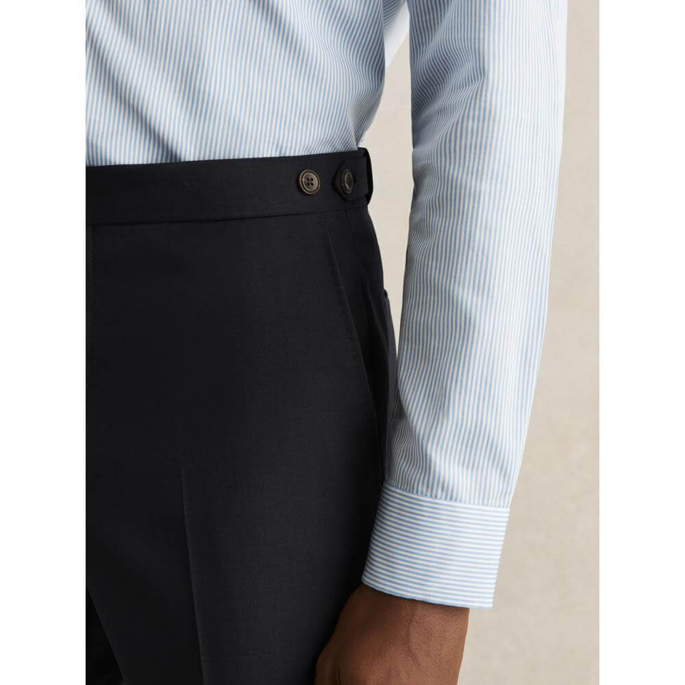 REISS Promise Wool-Blend Suit Trousers in Navy